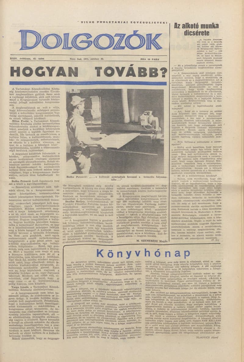 Dolgozók, 25. évf. 1971. október 22. 42. sz.