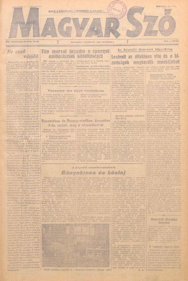 Magyar Szó, 7. évf. 1950. október 1. 233. sz. 1–4. oldal