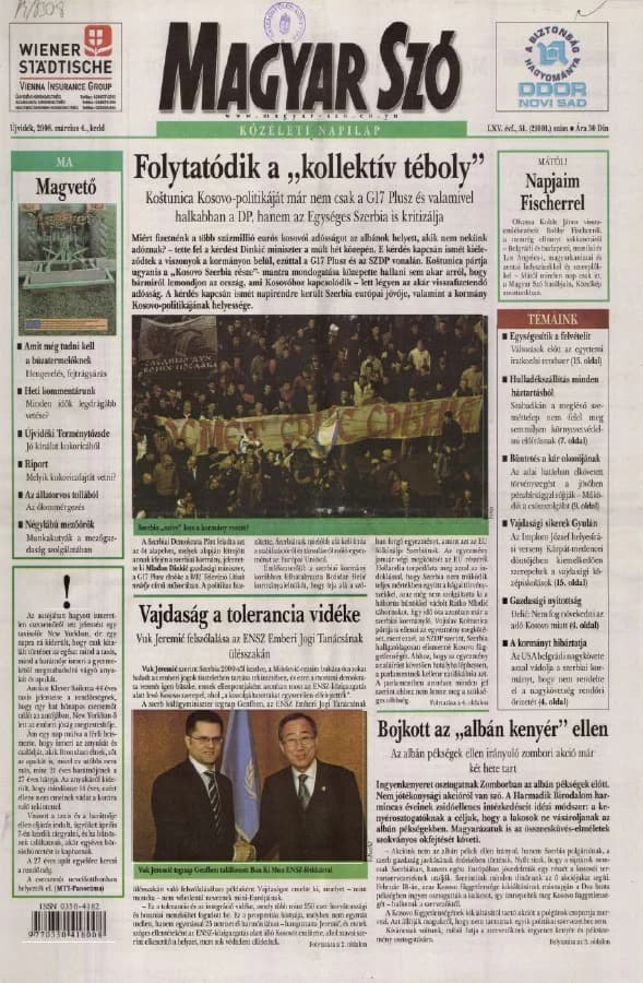 Magyar Szó, 65. évf. 2008. március 4. 51. sz. 1–20. oldal