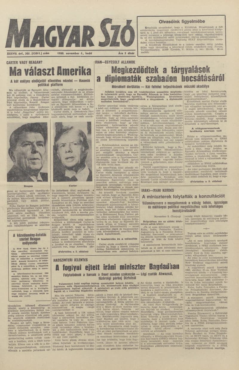 Magyar Szó, 37. évf. 1980. november 4. 305. sz. 1–20. oldal