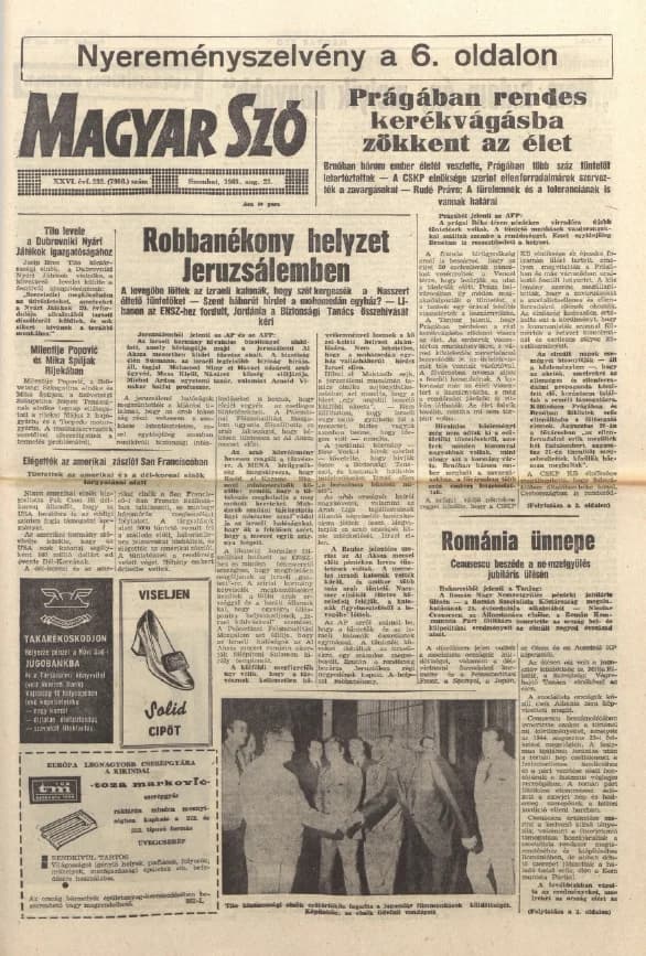 Magyar Szó, 26. évf. 1969. augusztus 23. 232. sz. 1–14. oldal