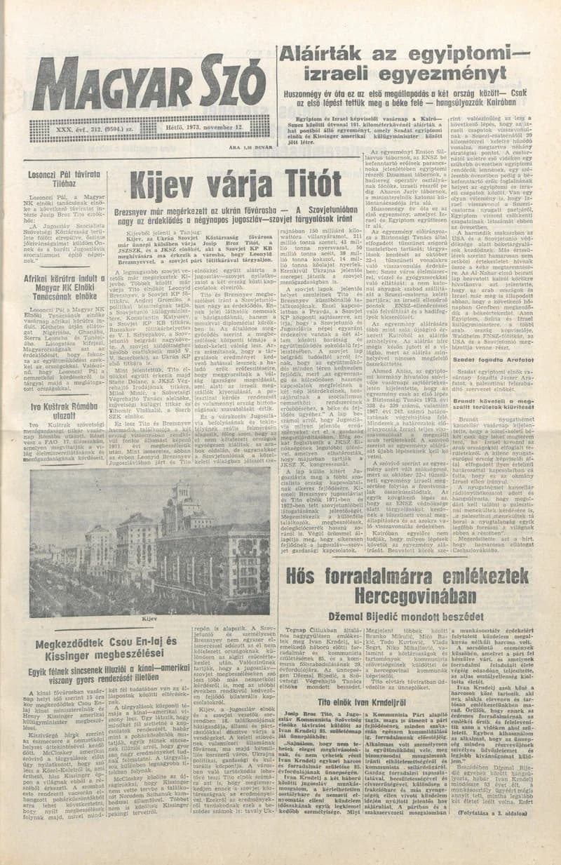 Magyar Szó, 30. évf. 1973. november 12. 312. sz.