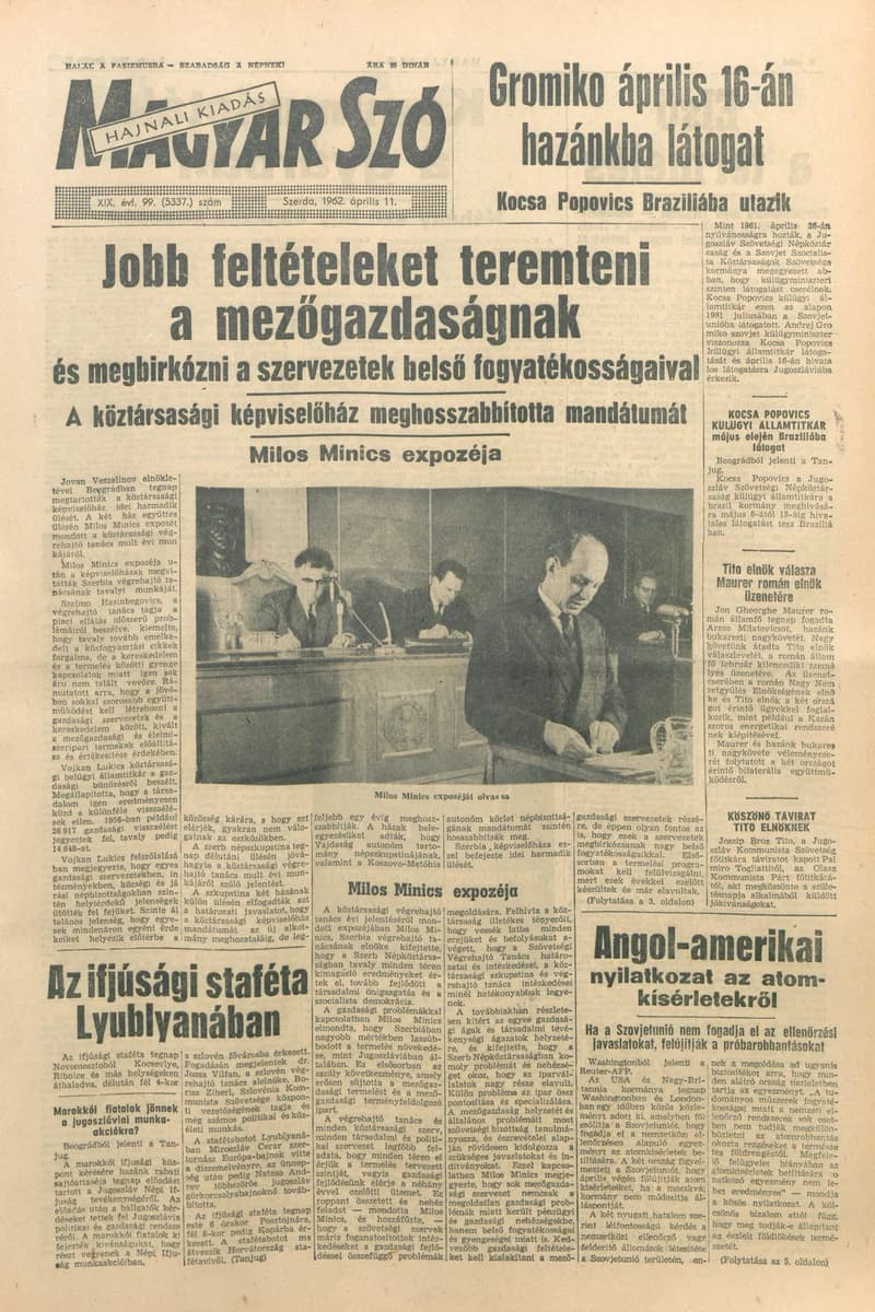 Magyar Szó, 19. évf. 1962. április 11. 99. sz. 1–14. oldal