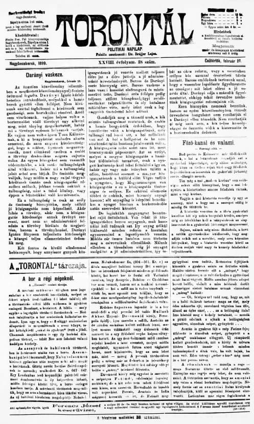 Torontál, 28. évf. 1899. február 16. 38. sz.