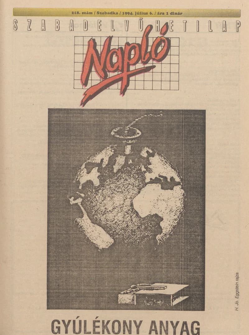 Napló - Szabadelvű hetilap, 5. évf. 1994. július 6. 218. sz.