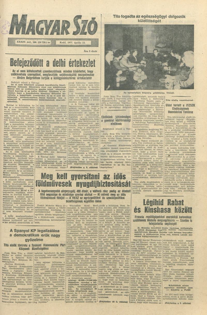 Magyar Szó, 34. évf. 1977. április 12. 100. sz.