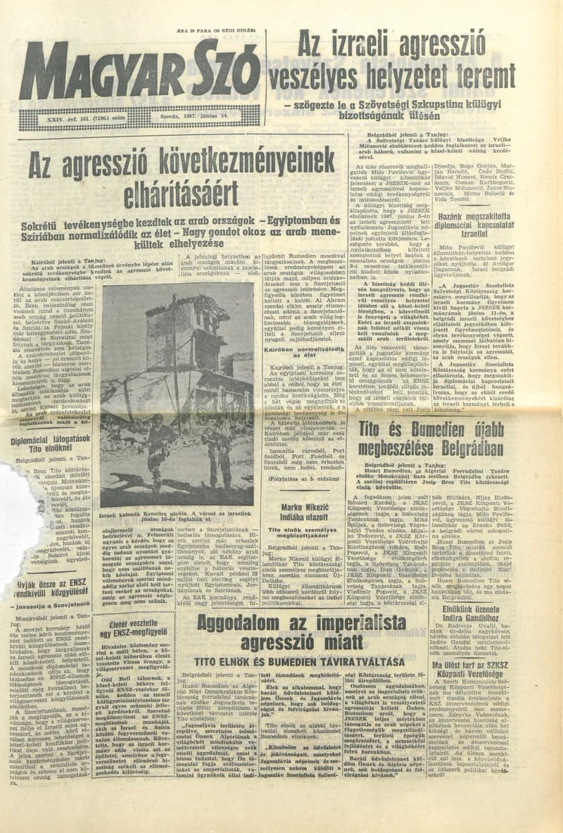 Magyar Szó, 24. évf. 1967. június 14. 161. sz. 1–14. oldal