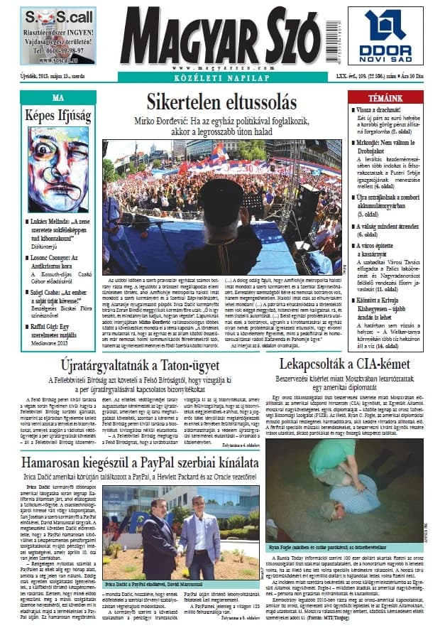 Magyar Szó, 70. évf. 2013. május 15. 109. sz. 1–20. oldal