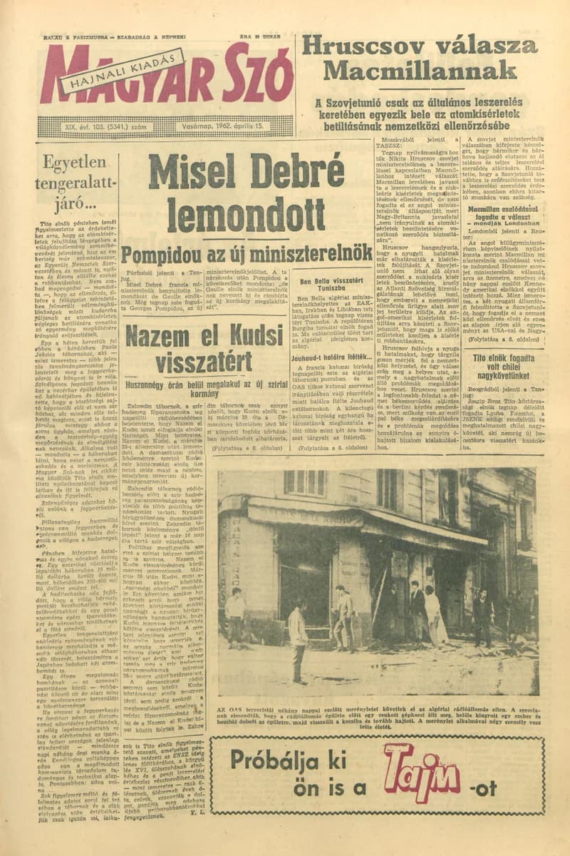 Magyar Szó, 19. évf. 1962. április 15. 103. sz. 1–24. oldal