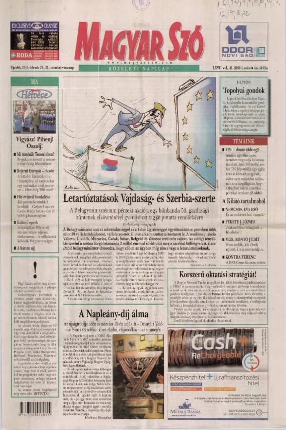 Magyar Szó, 67. évf. 2010. február 20. – 21. 41. sz. 1–48. oldal