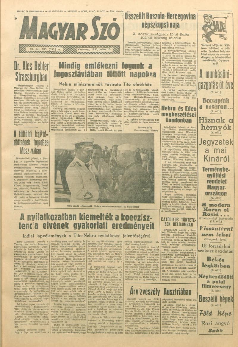 Magyar Szó, 12. évf. 1955. július 10. 185. sz. 1–6. oldal