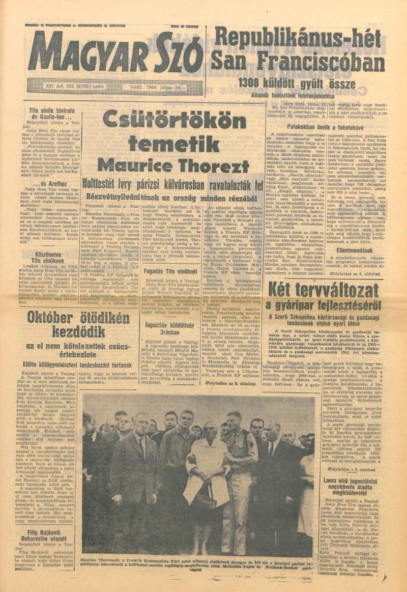 Magyar Szó, 21. évf. 1964. július 14. 193. sz. 1–12. oldal