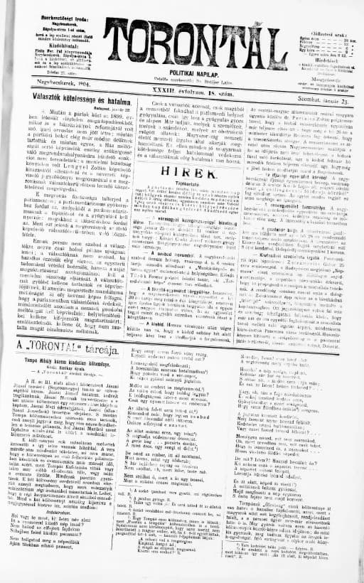 Torontál, 33. évf. 1904. január 23. 18. sz.