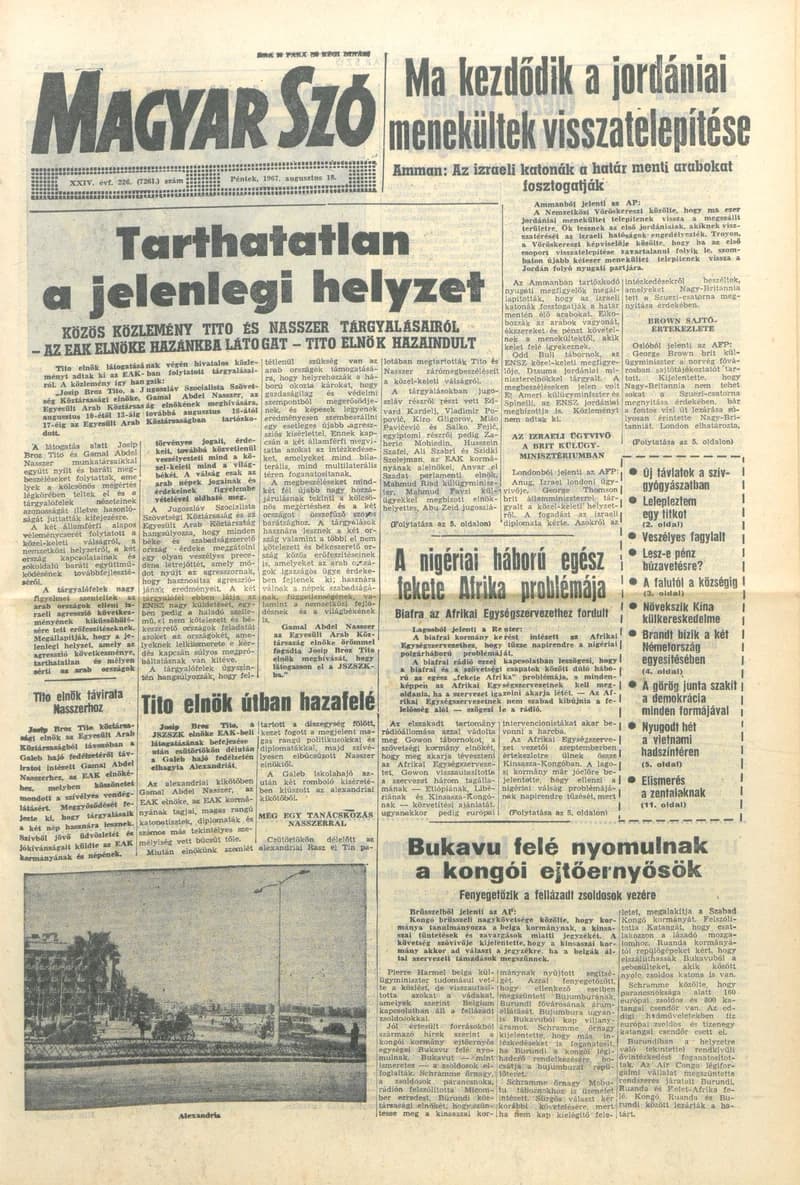 Magyar Szó, 24. évf. 1967. augusztus 18. 226. sz. 1–11. oldal