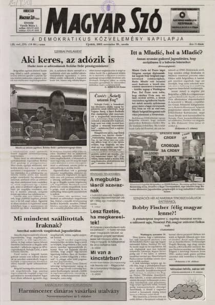 Magyar Szó, 59. évf. 2002. november 20. 275. sz. 1–16. oldal