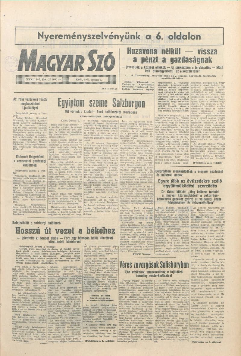 Magyar Szó, 32. évf. 1975. június 3. 150. sz.
