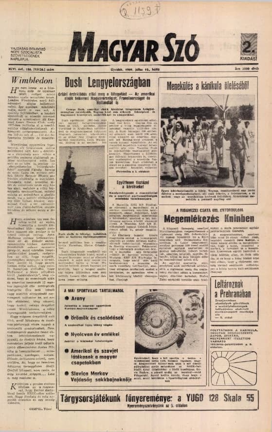 Magyar Szó, 46. évf. 1989. július 10. 186. sz. 1–16. oldal