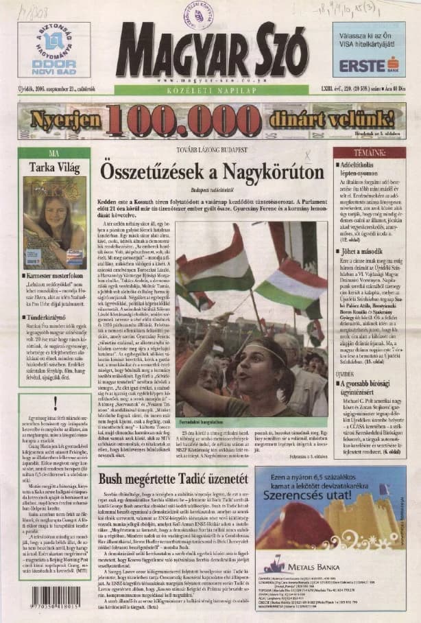Magyar Szó, 63. évf. 2006. szeptember 21. 220. sz. 1–20. oldal