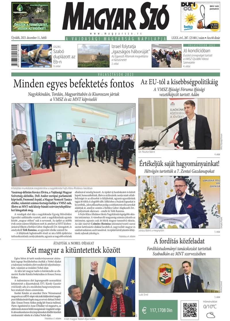 Magyar Szó, 80. évf. 2023. december 11. 287. sz. 1–16. oldal