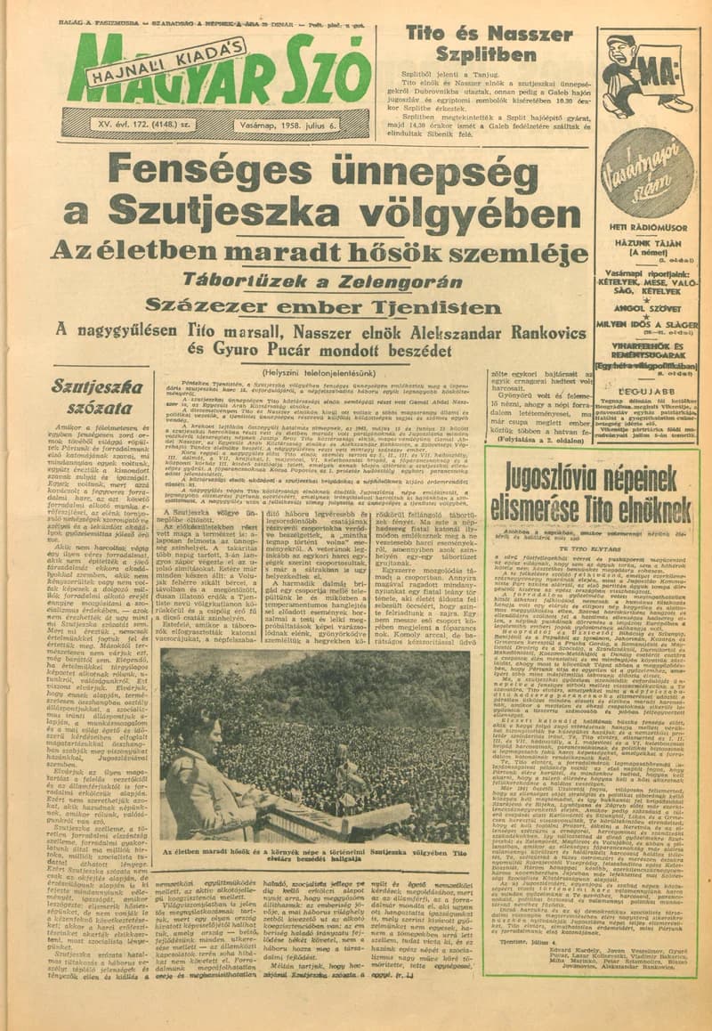 Magyar Szó, 15. évf. 1958. július 6. 172. sz. 1–20. oldal