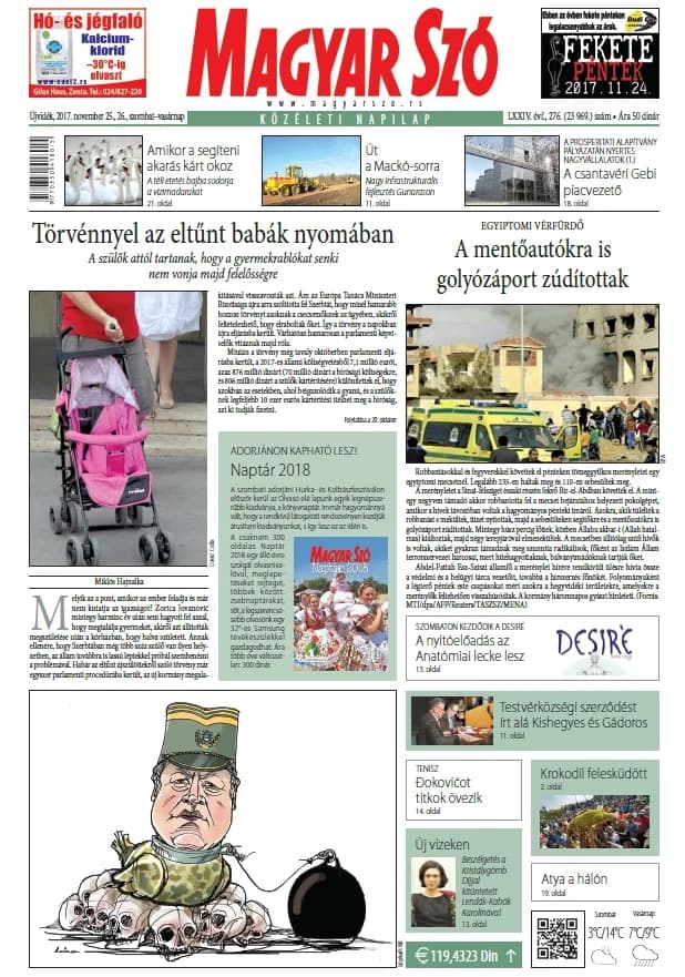 Magyar Szó, 74. évf. 2017. november 25. – 26. 276. sz. 1–32. oldal