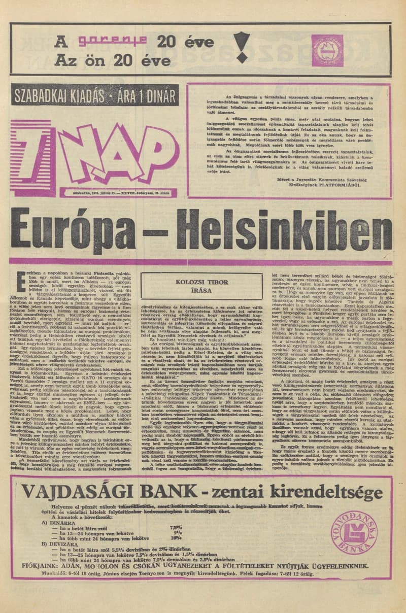 7 Nap, 28. évf. 1973. július 13. 28. sz. 1–28. oldal