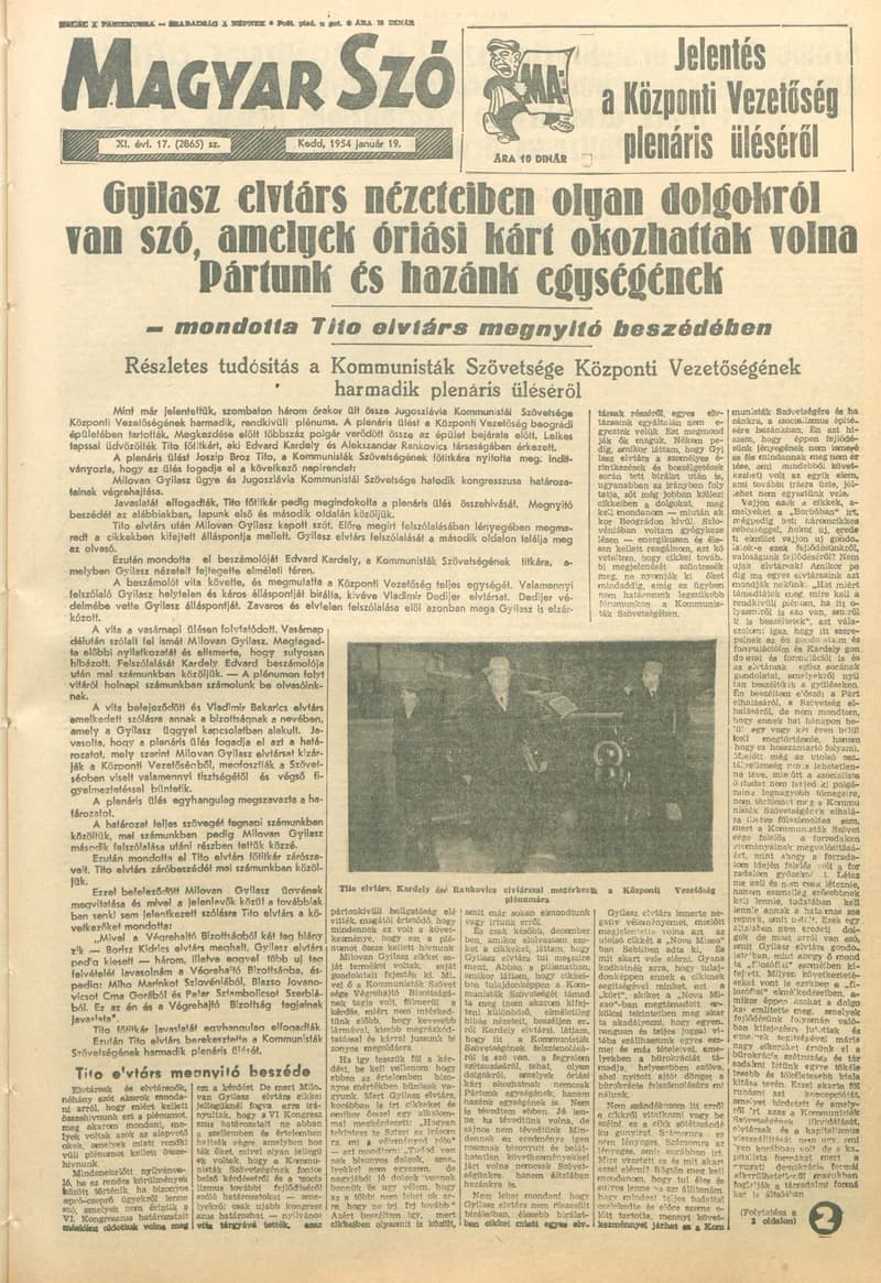 Magyar Szó, 11. évf. 1954. január 19. 17. sz. 1–12. oldal