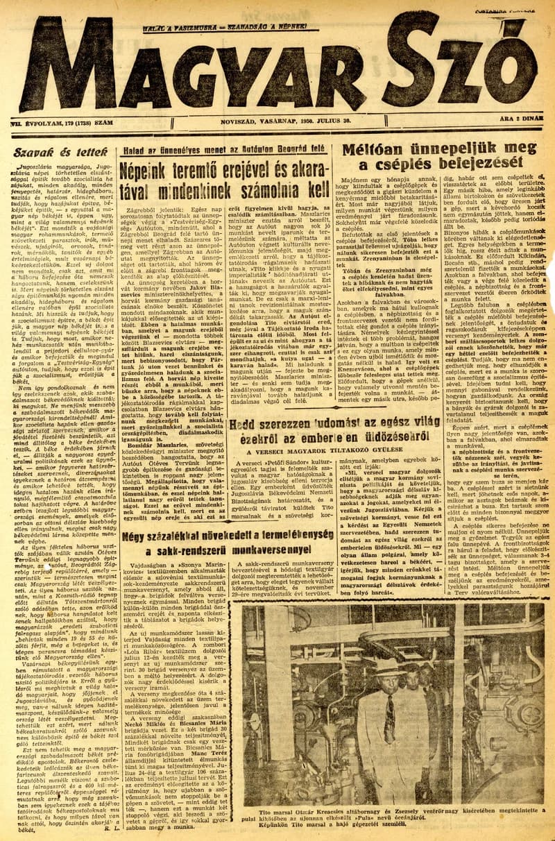 Magyar Szó, 7. évf. 1950. július 30. 179. sz. 1–4. oldal
