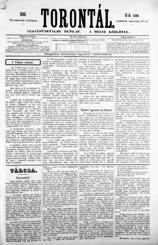 Torontál, 17. évf. 1888. március 15. 11. sz.