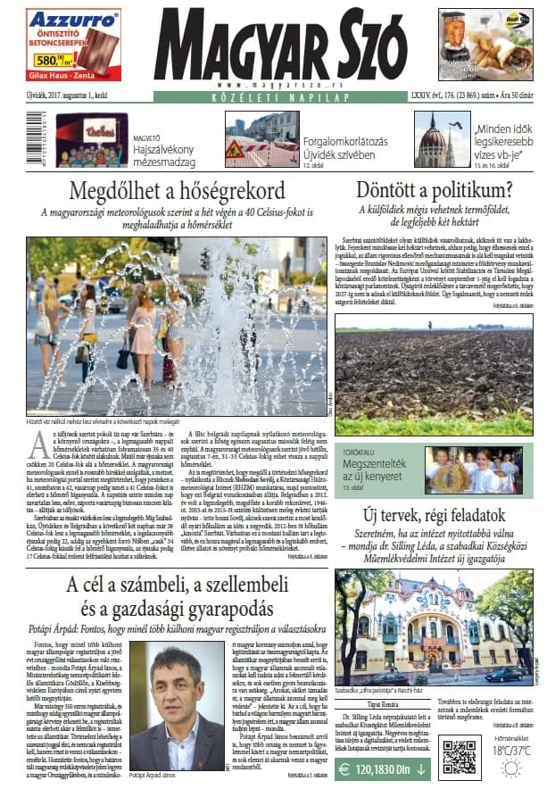 Magyar Szó, 74. évf. 2017. augusztus 1. 176. sz. 1–20. oldal