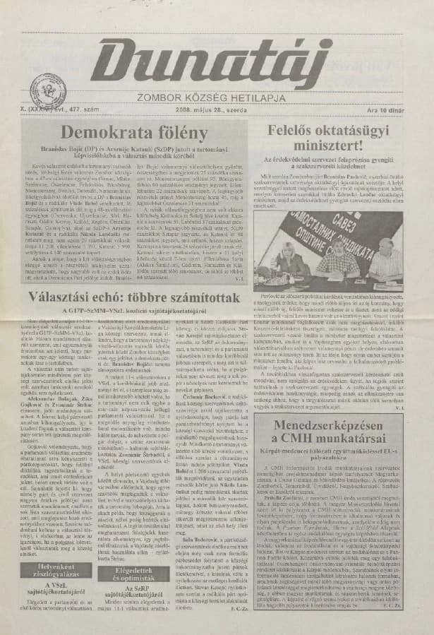 Dunatáj, 10. évf. 2008. május 28. 477. sz.