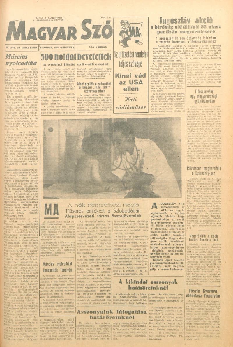Magyar Szó, 9. évf. 1952. március 8. 58. sz. 1–6. oldal