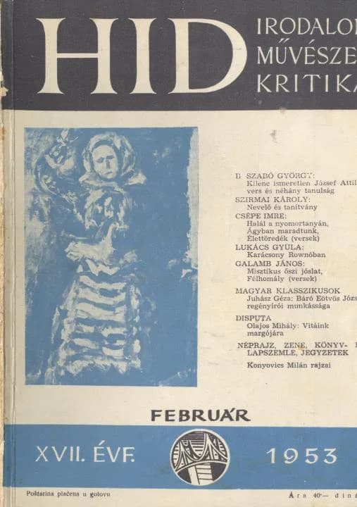 Híd, 17. évf. 1953. február. 2. sz. 89–152. oldal