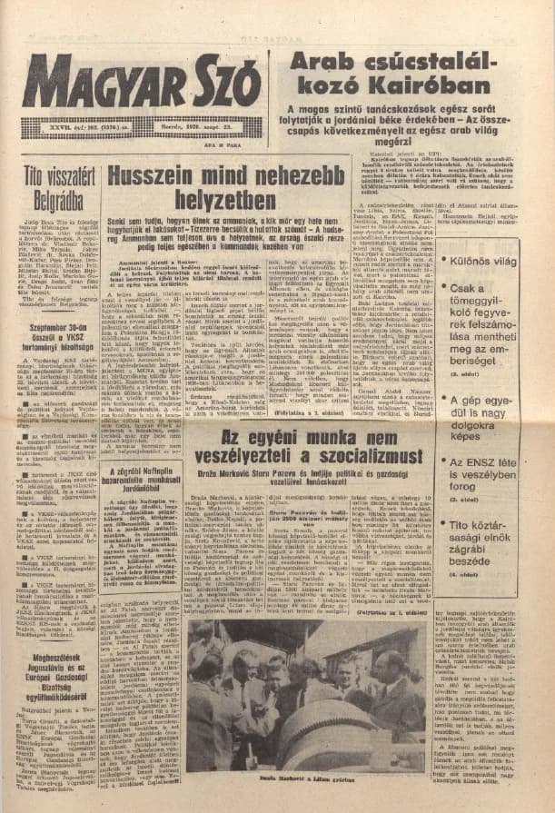 Magyar Szó, 27. évf. 1970. szeptember 23. 262. sz. 1–14. oldal