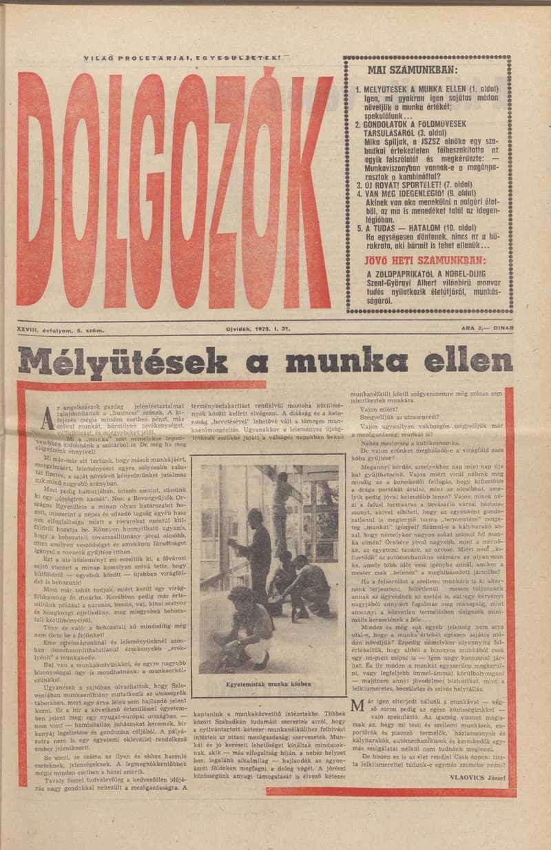 Dolgozók, 29. évf. 1975. január 31. 5. sz.