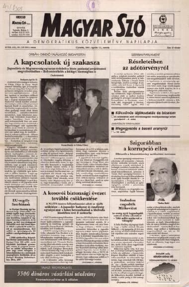Magyar Szó, 58. évf. 2001. április 11. 85. sz. 1–16. oldal