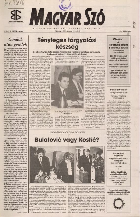 Magyar Szó, 50. évf. 1993. január 11. 9. sz. 1–16. oldal