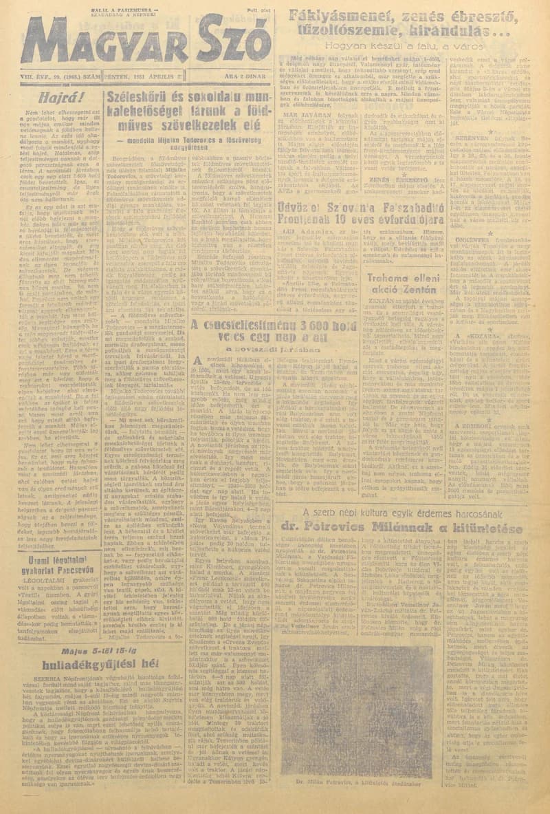 Magyar Szó, 8. évf. 1951. április 27. 99. sz. 1–4. oldal