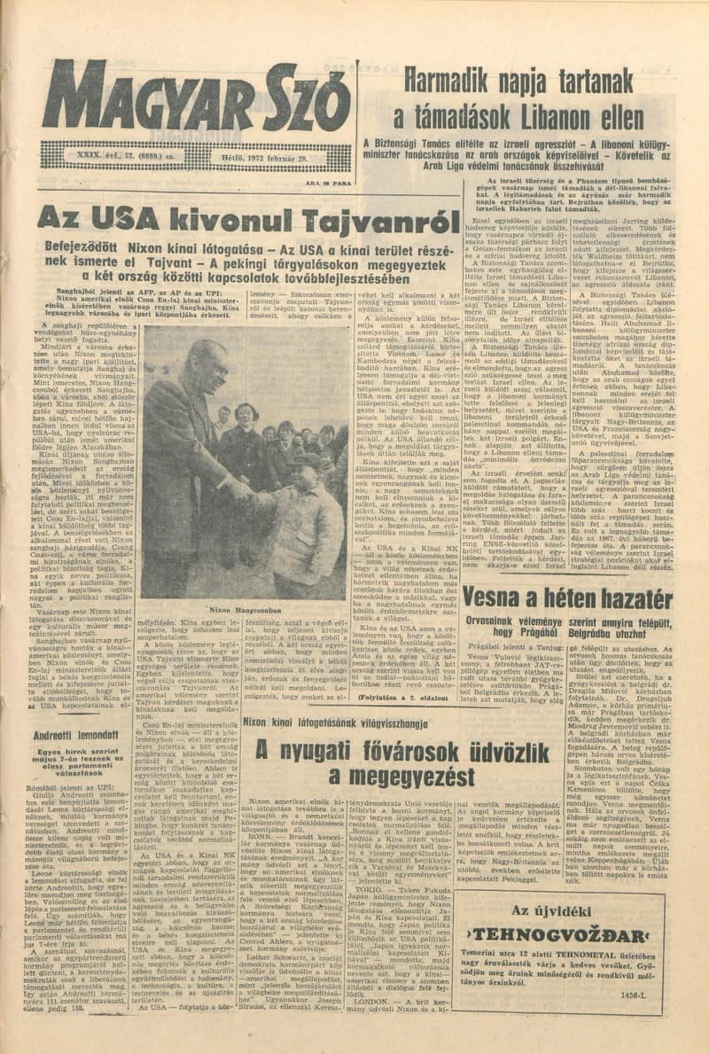 Magyar Szó, 29. évf. 1972. február 28. 57. sz. 1–10. oldal