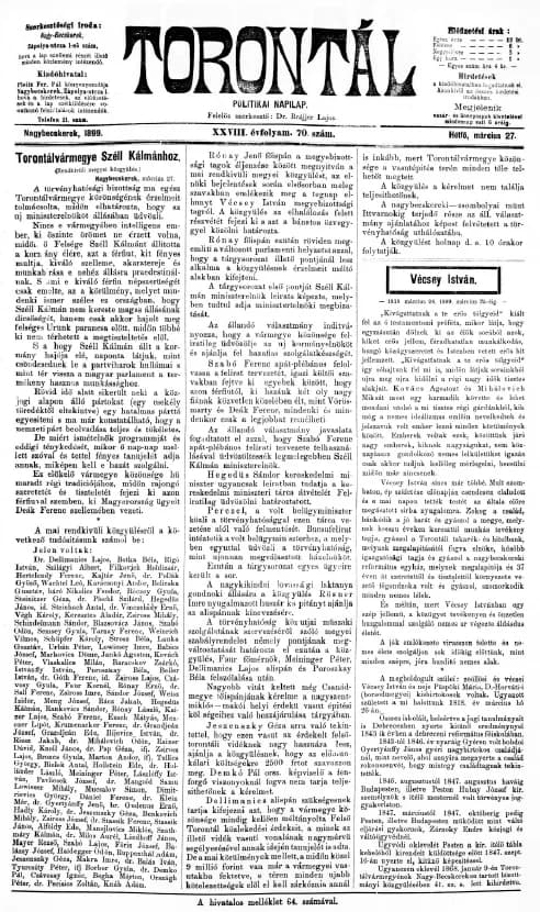Torontál, 28. évf. 1899. március 27. 70. sz.