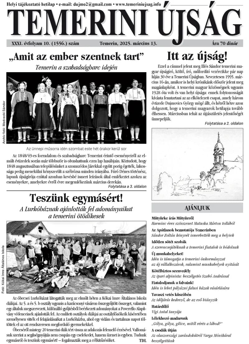Temerini Újság, 31. évf. 2025. március 13. 10. sz.