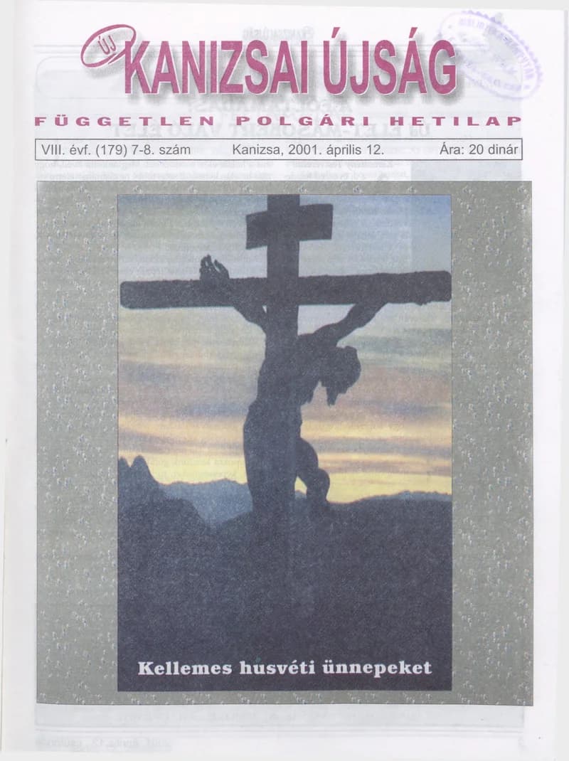 Új Kanizsai Újság, 8. évf. 2001. április 12. 7–8. sz.