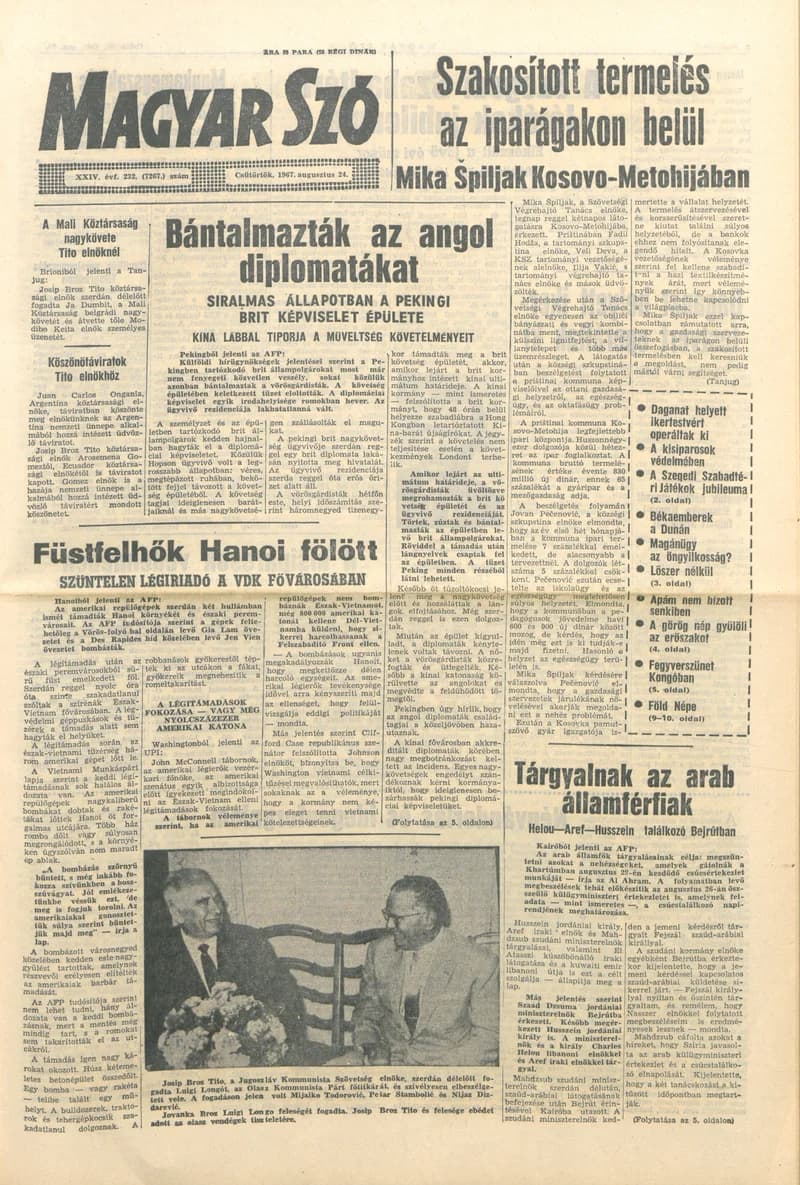 Magyar Szó, 24. évf. 1967. augusztus 24. 232. sz. 1–12. oldal