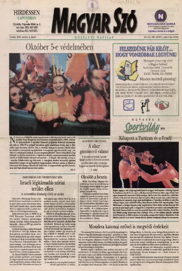 Magyar Szó, 60. évf. 2003. október 6. 236. sz. 1–16. oldal