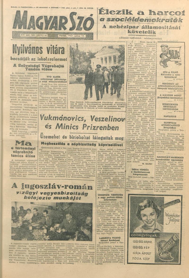 Magyar Szó, 14. évf. 1957. június 14. 161. sz. 1–10. oldal