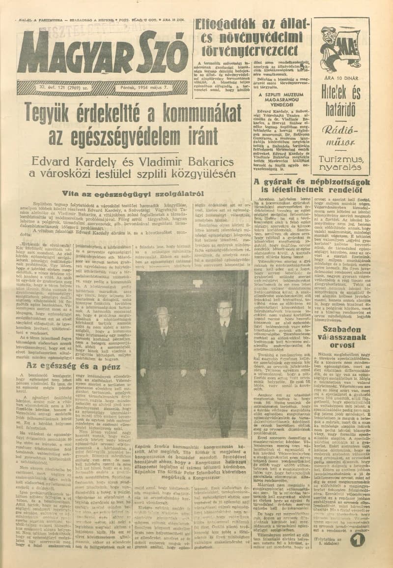 Magyar Szó, 11. évf. 1954. május 7. 121. sz. 1–8. oldal