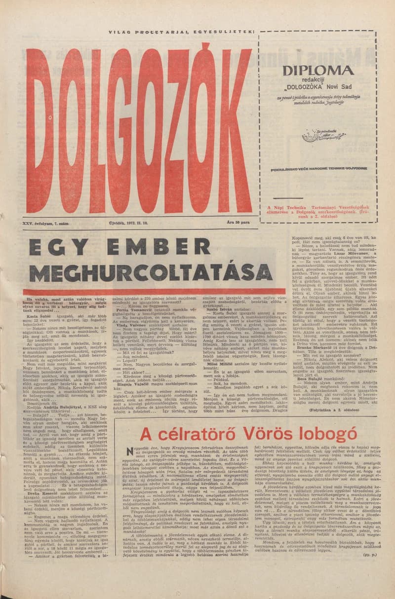 Dolgozók, 26. évf. 1972. február 18. 7. sz.