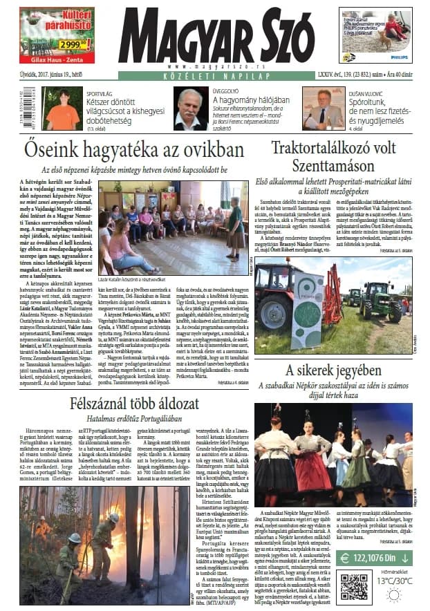 Magyar Szó, 74. évf. 2017. június 19. 139. sz. 1–20. oldal