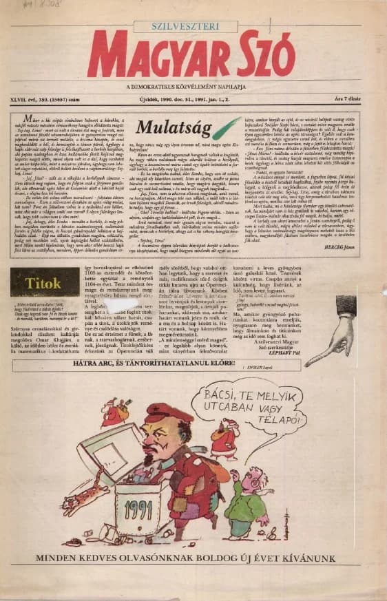 Magyar Szó, 47. évf. 1990. december 31. – 1991. január 2. 359. sz. 1–32. oldal