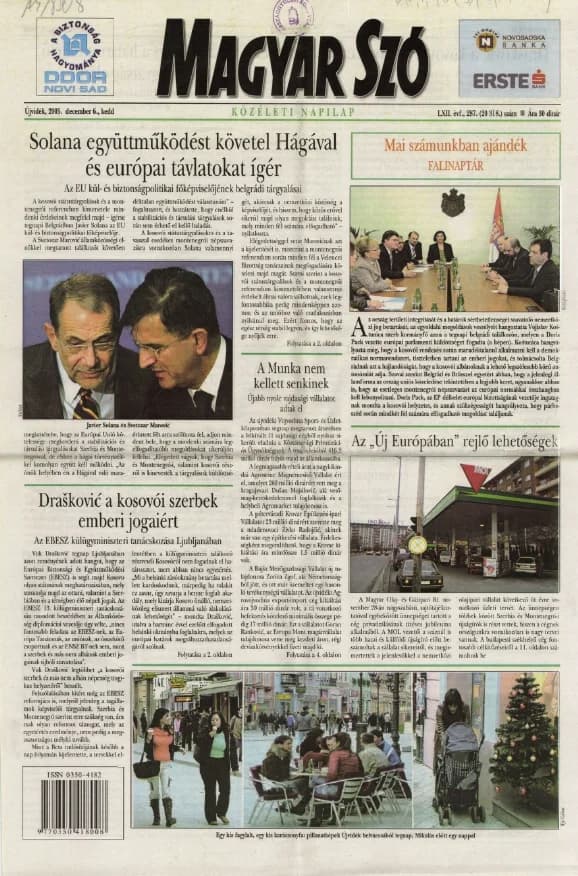 Magyar Szó, 62. évf. 2005. december 6. 287. sz. 1–20. oldal